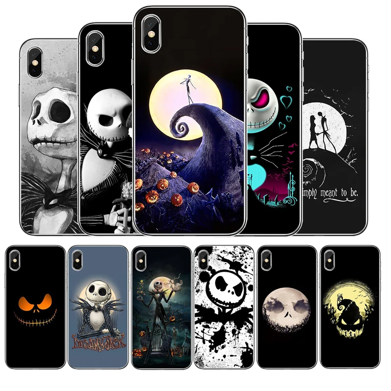 Забавный силиконовый чехол для телефона Jack Skellington на Хэллоуин iphone 11 Pro MAX 5 6 7 8 9 10 X XS