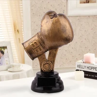retro boxing glove trophy souvenirs boxing match champions trophy boxer award cups resin crafts creative ornaments decorations
