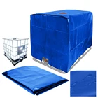 Синий 1000 литров IBC контейнер из алюминиевой фольги класс водо-и пыленепроницаемости: крышка емкостей для сбора дождевой воды Оксфорд ткань покрытие с УФ-защитой