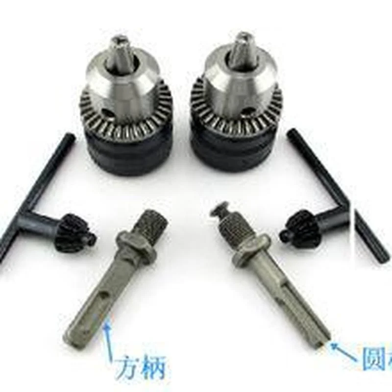 

1.5-13mm 3/8-24UNF Hard Alloy Drill Chuck with 10mm Drills Chuck Key Wrench Hexagonal Conversion Rod Hammer Conversion