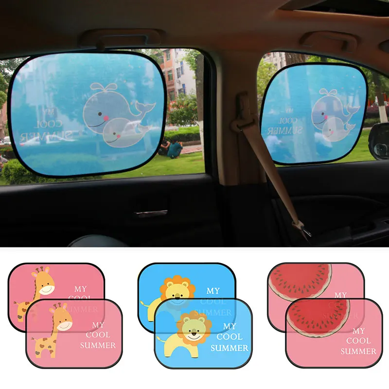 

Durable Nylon Mesh Portable Auto Sun Visor Car SunShade Side Window Rear Auto Parts 2pcs Windshield Sunshade