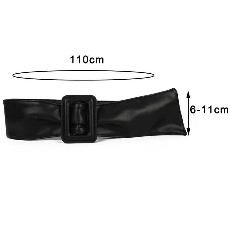 Широкий кожаный ремень с квадратной пряжкой для женщин роскошный пояс украшение