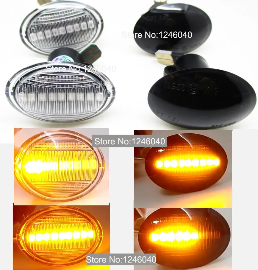 2 шт. светодиодный динамический боковой маркер указатель поворота для Fiat 500 Ford KA