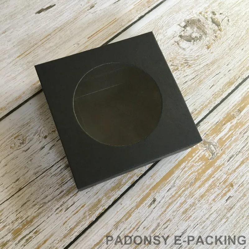 20 шт. коробка из крафт бумаги прозрачная оконная горка открытая для ювелирных