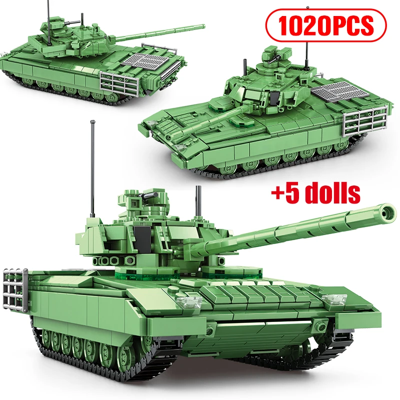 1020 шт. Детский конструктор городской боевой танк|Блочные конструкторы| |