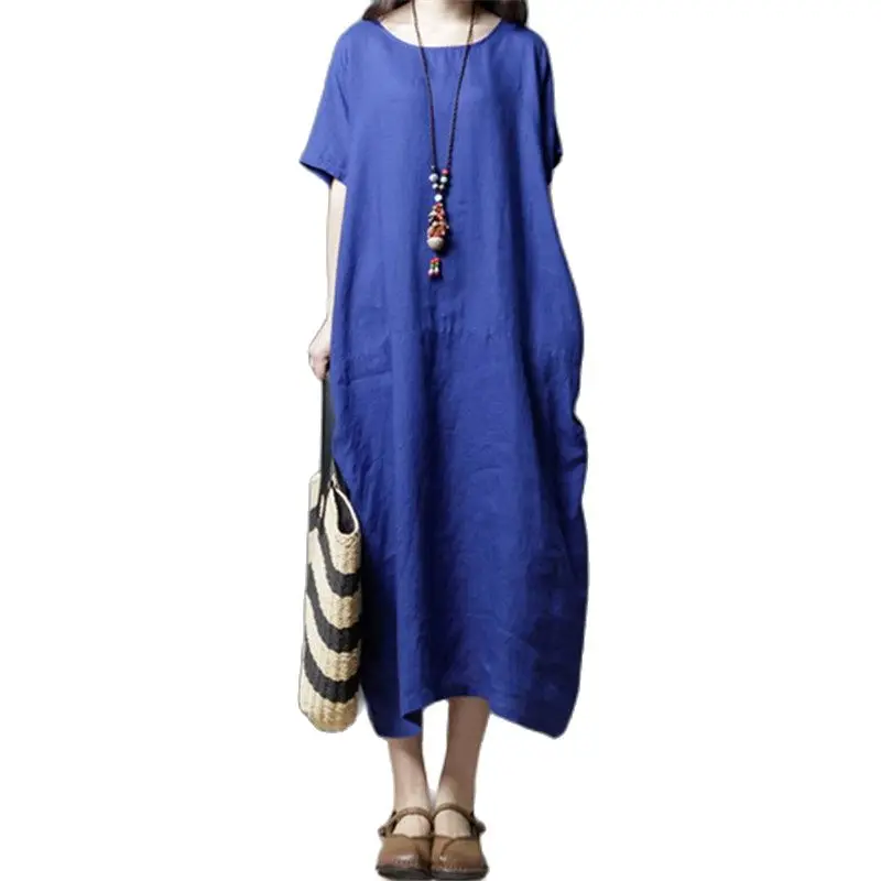 

Women's Autumn & Summer New 2020 Korean-Style Loose and Plus-sized Fashion Color long Dress for women