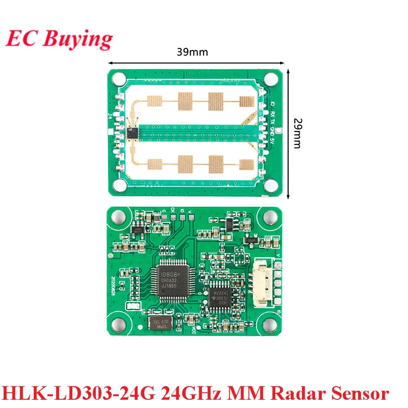 

HLK-LD303-24G 24GHz Millimeter MM Wave Ranging Radar Sensor Module Motion Detection Distance TTL Output Board