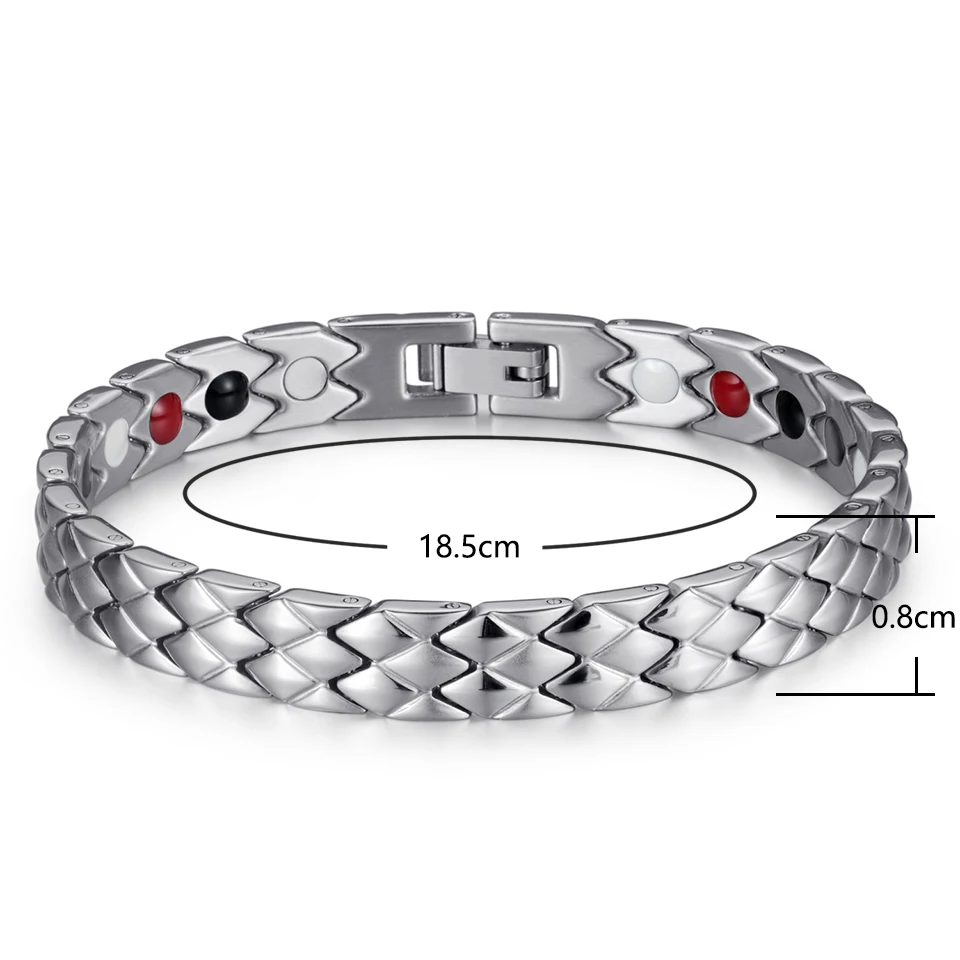 Резиновые браслеты из нержавеющей стали регулируемые ювелирные изделия 4