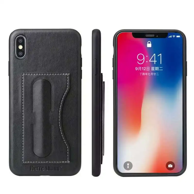 

PU Leather Solid Color Funda Case for Apple IPhone XS Max PC + TPU Shockproof Stand Phone Back Cover for IPhone XS Max 6.5 Inch