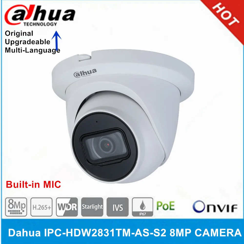 IP камера Dahua IPC HDW2831TM AS S2 8 Мп POE со встроенным микрофоном и слотом для SD карты H.265 IR 30