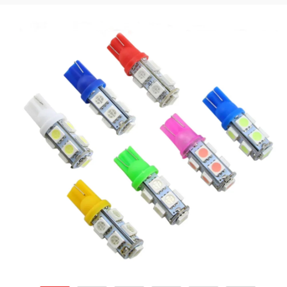 100X авто светодиодный T10 194 W5W 9 SMD 5050 для автомобилей и мотоциклов светильник