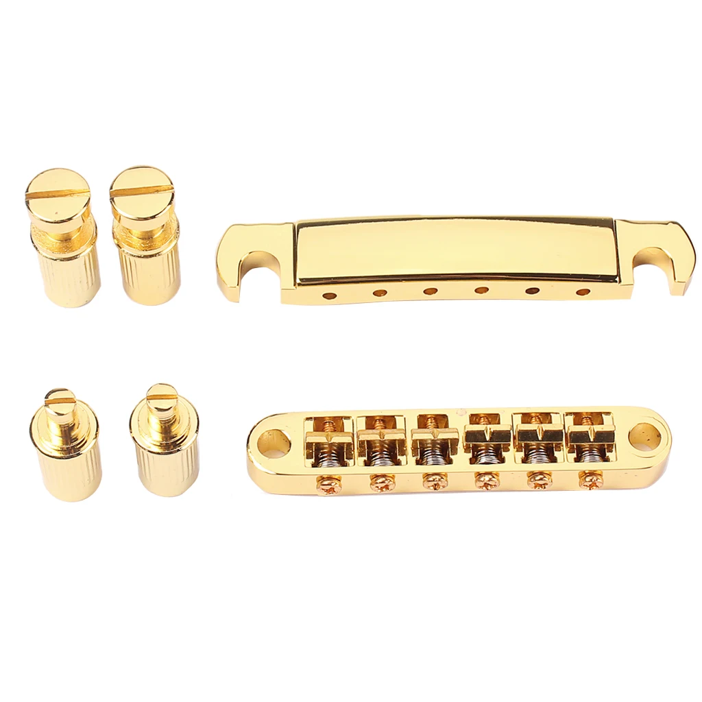 

1 Set Tune O Matic Bridge Tailpiece for LP Electric Guitar Replacement Gold
