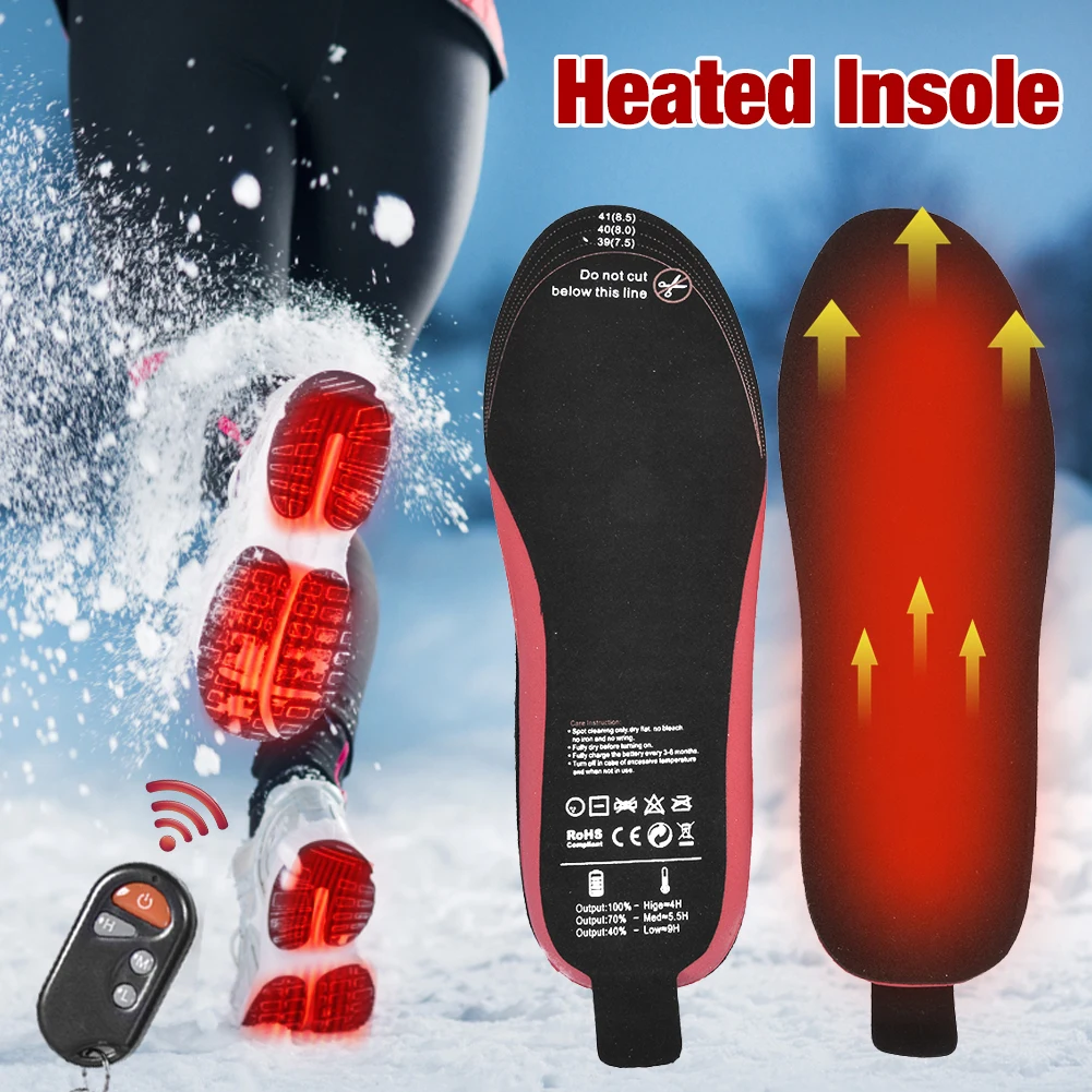 

1900mAh Unisex USB Heated Shoe Insoles Feet Warm Sock Pad Mat Electrically Heating Insoles Washable Warm Thermal Insoles