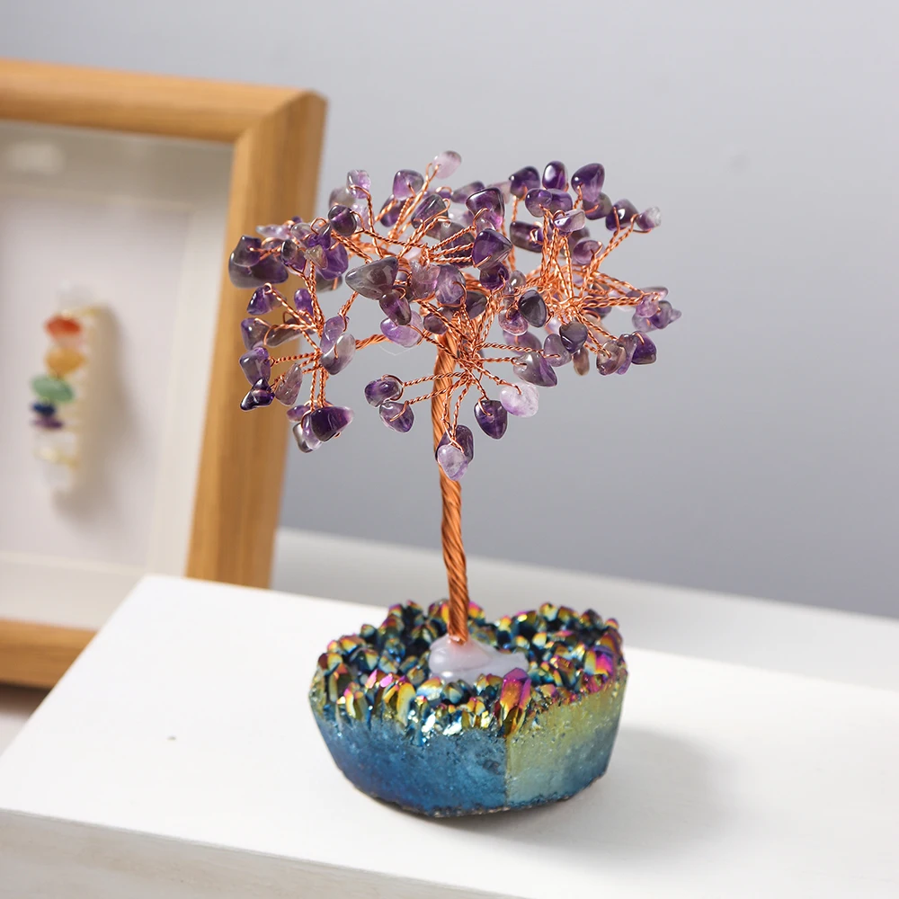 Натуральный красочный хрустальный кластер в форме сердца аметистовый кристалл