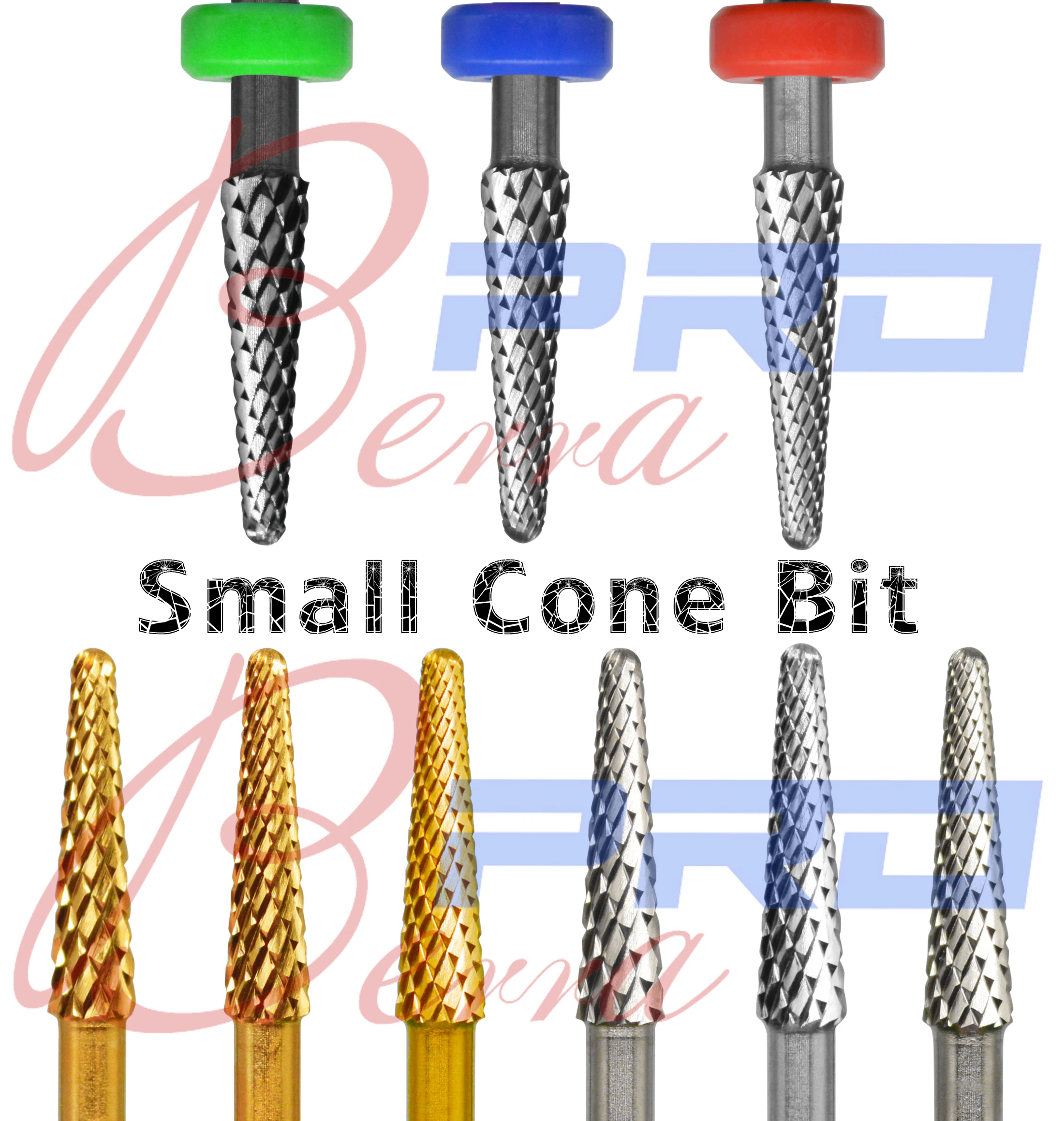 Малый конус для кутикулы Proberra 3 1 мм золотистый серебристый вольфрамовый стальной