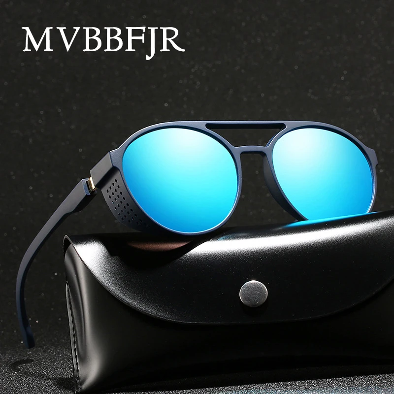 MVBBFJR Готический стимпанк круглые женские и мужские солнцезащитные очки