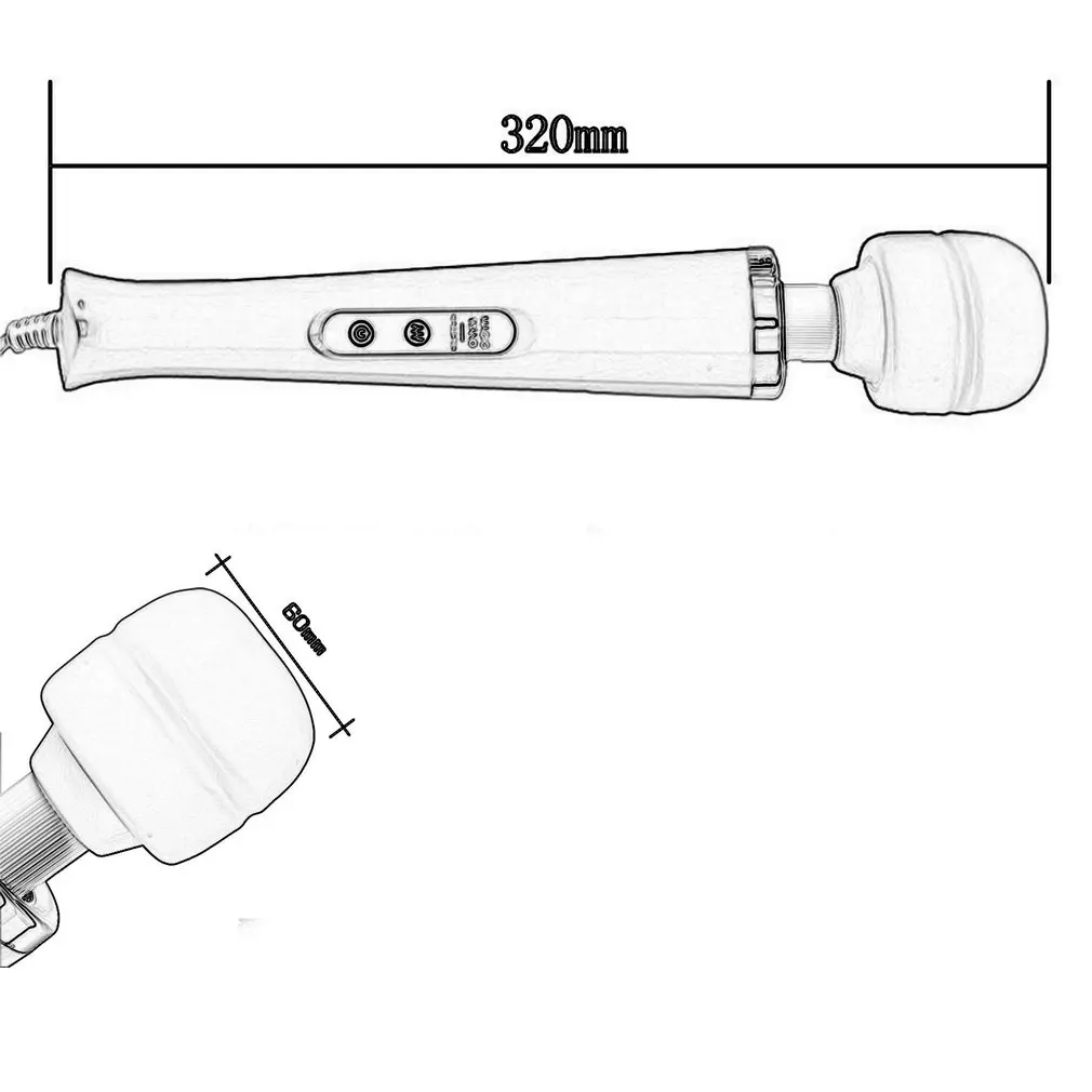 Full Body 10 Speed Magic Wand Massager Foot Head Powerful Vibrating Massage EU/US/UK Plug USB Recharging Stick |