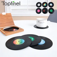 6 pcs coasters placemats for table drink coaster vinyl record creative coffee mug cup coaster mats heat resistant non slip pad