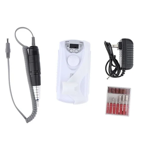 rechargeable Перезаряжаемая дрель для ногтей, портативная машинка для педикюра, маникюра, электрическая шлифовальная пилка для ногтей, оборудование Nagelfrees, машина с ЖК-дисплеем - Цвет: rechargeable