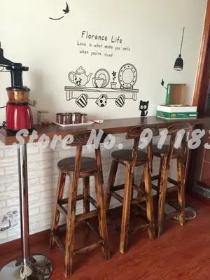 Твердая древесина барные стулья спинка кресла высоких стульях простых ретро