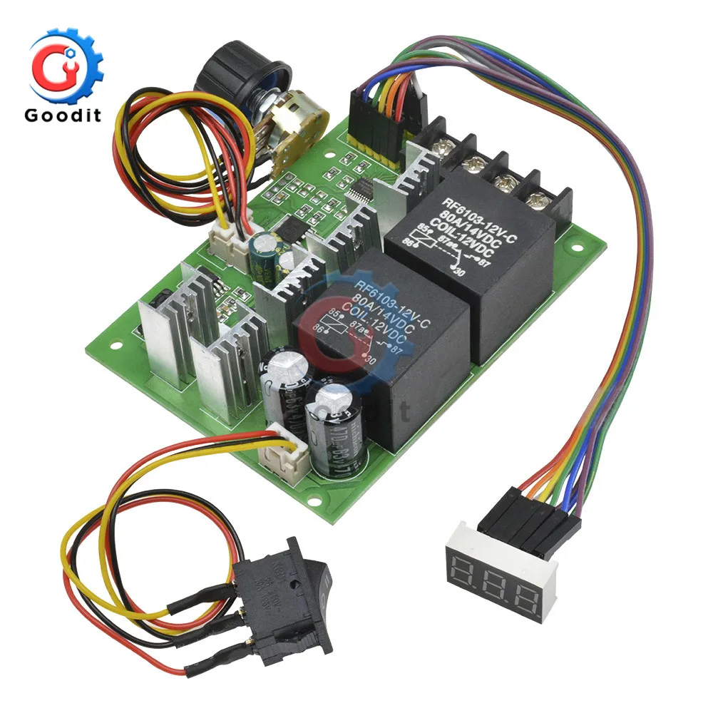 DC10-55V PWM DC контроллер скорости двигателя Цифровой дисплей 0~ Регулируемый модуль привода вход Макс 60A 12 В 24 в 36 в 48 в мотор скорости