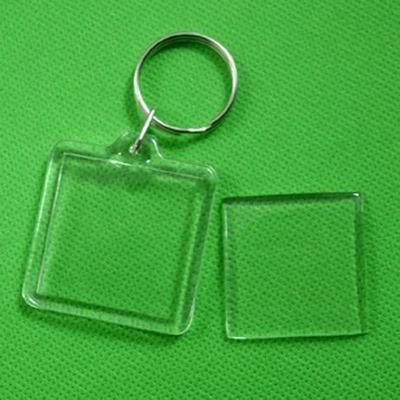 3 шт./лот прямоугольник прозрачная акриловая вставка фоторамка брелок для ключей