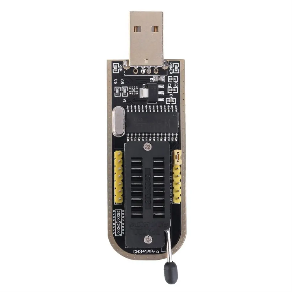 Программатор USB EEPROM черно желтый 25 серий SPI 24 записывающее устройство BIOS флэш