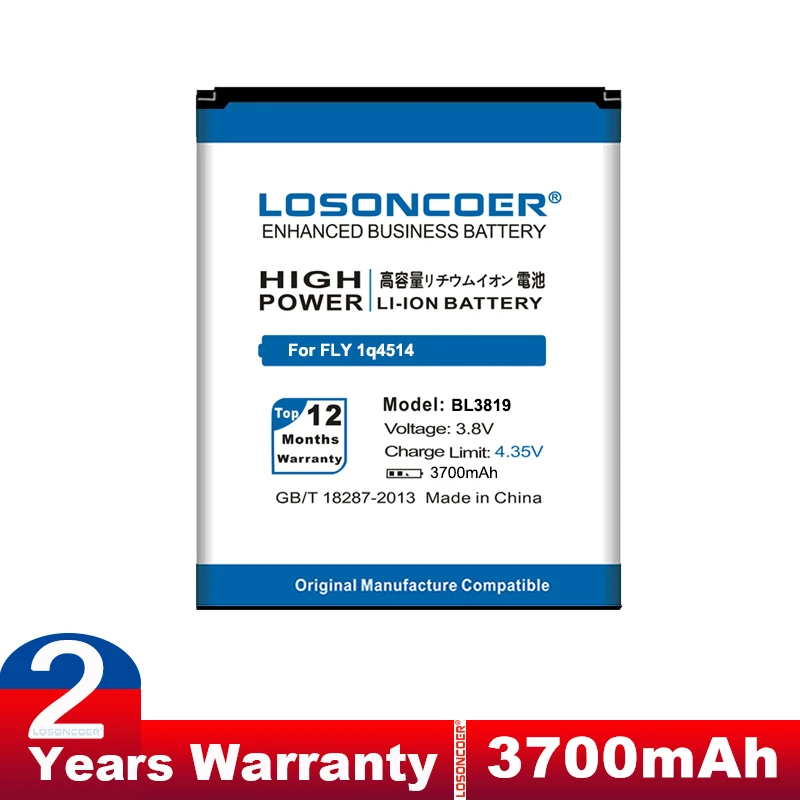 LOSONCOER BL3819 3700 мАч для Fly IQ4514 Quad EVO Tech 4 смартфона | Мобильные телефоны и аксессуары