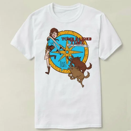 

Tomb raider time Tee Shirt DIYshort sleeve cotton t-shirt women and men