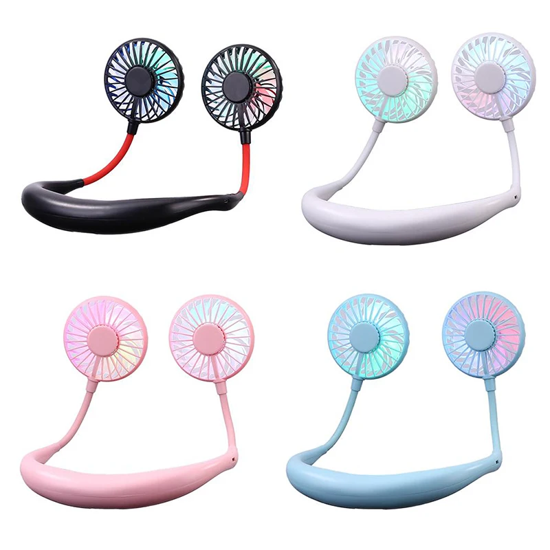 

Hanging Neck Fan,Outdoor Portable Double Wind Head Neckband Cooling Fan,USB Rechargeable Hanging Neck Fan