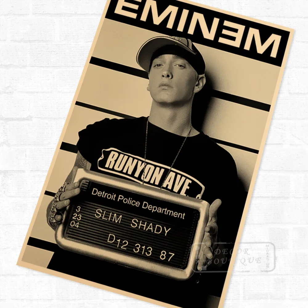 Тонкий тень Mugshot Эминем винтажный Ретро плакат декоративный DIY настенная