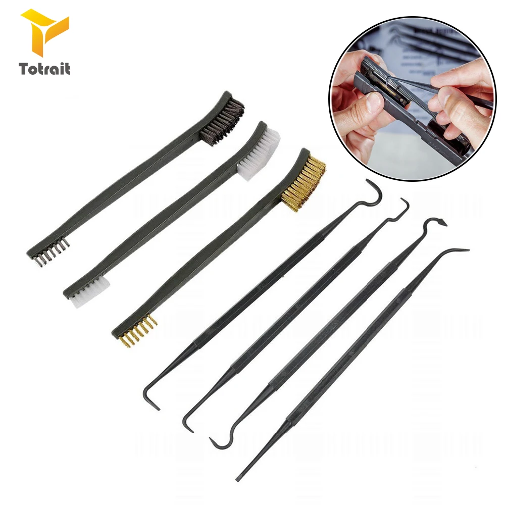 TOtrait 7 шт. набор для чистки пистолета двухсторонняя стальная проволока латунная