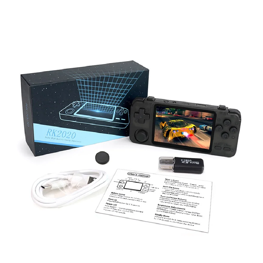 Домашняя игра RK2020 Ретро Консоль портативный 3 5 дюймовый разъем IPS экран