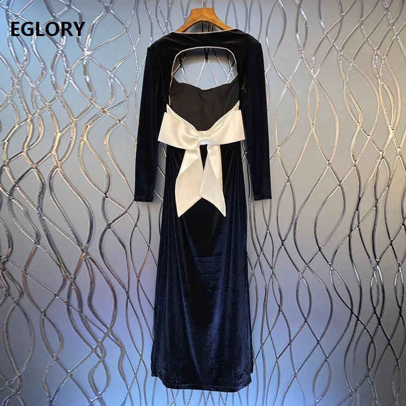 Элегантные вечерние платья Осень зима 2020 женское белое платье с бантом и