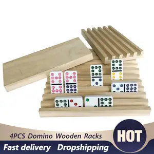 4 шт.компл. стойки для домино премиум-класса, деревянное домино подносов, куриная нога, мексиканские игры в поезд и домино