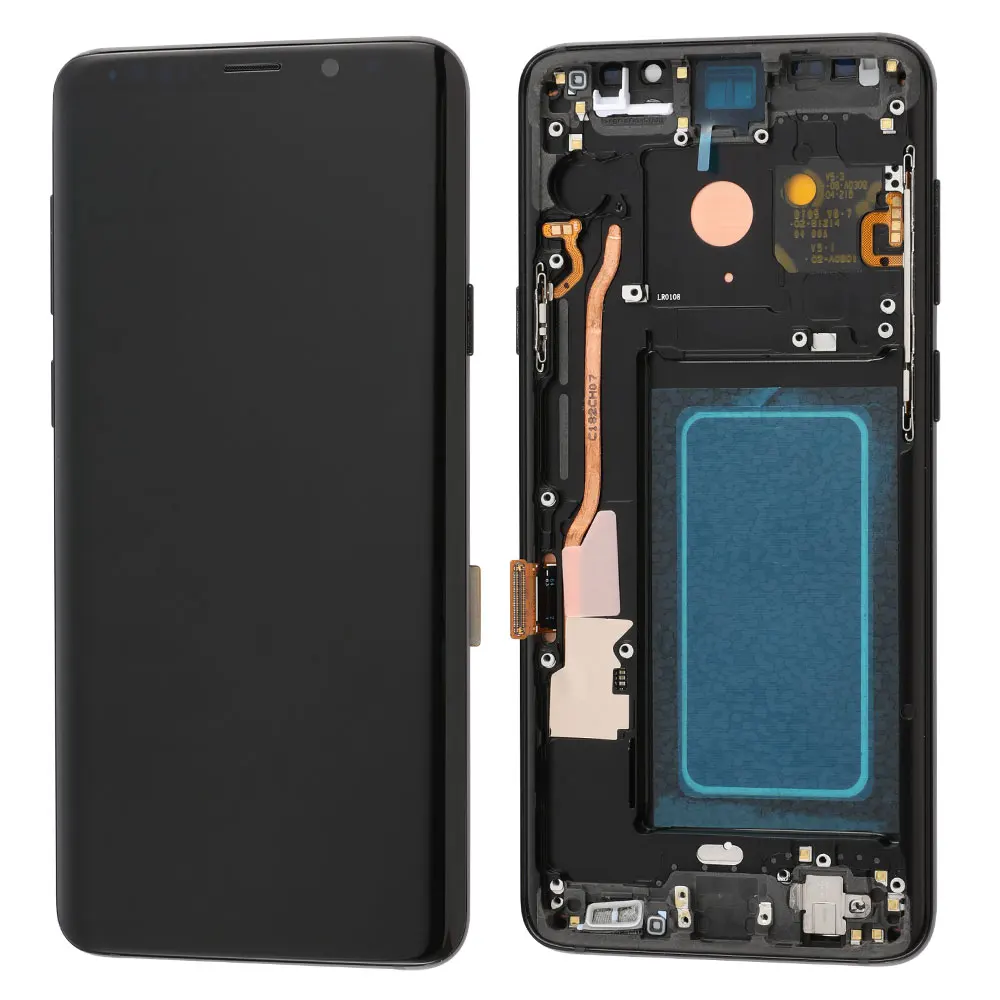 Pantalla t&aacute;ctil LCD para tel&eacute;fono inteligente, montaje con marco 100% OEM para Samsung Galaxy S8 Plus, G955F, S8, G950F, S9 Plus, G965F, S9, G960F-1
