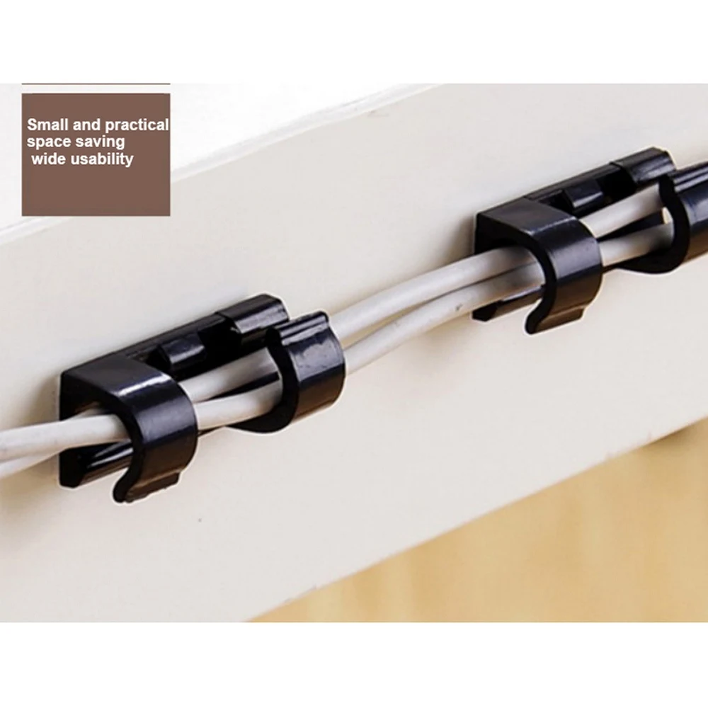 

Self-adhesive Wire Organizer Line Cable Clip Buckle Clips Ties Fixer Fastener Holder Data Telephone Plastic Line Winder Sleeve