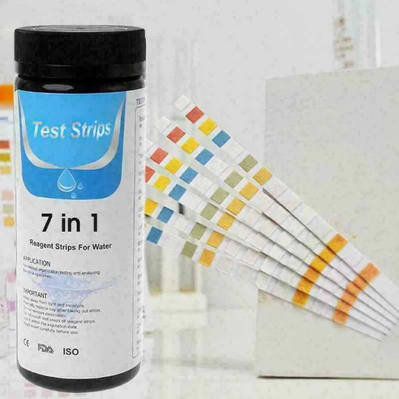 

50pcs 7-in-1 Aquarium Fish Tank Water Test Strips Kit Nitrite Nitrate PH Tester Aquarium Water Test Strips Teating Tool