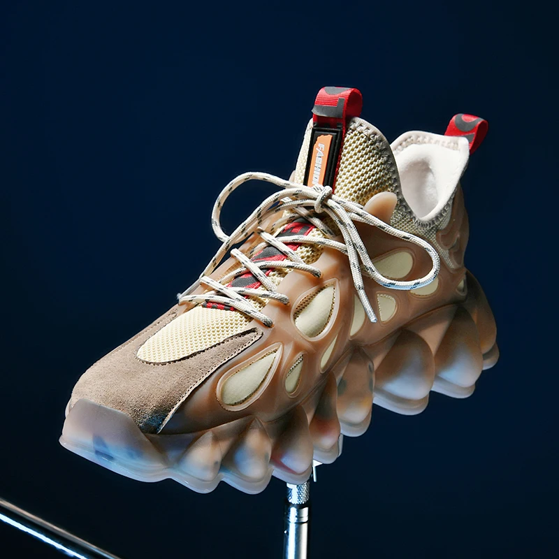 

2021 Street Style Breathable Height Increasing Bubble Sole Men's Sneakers Autumn Light Adult Man Casual Shoes