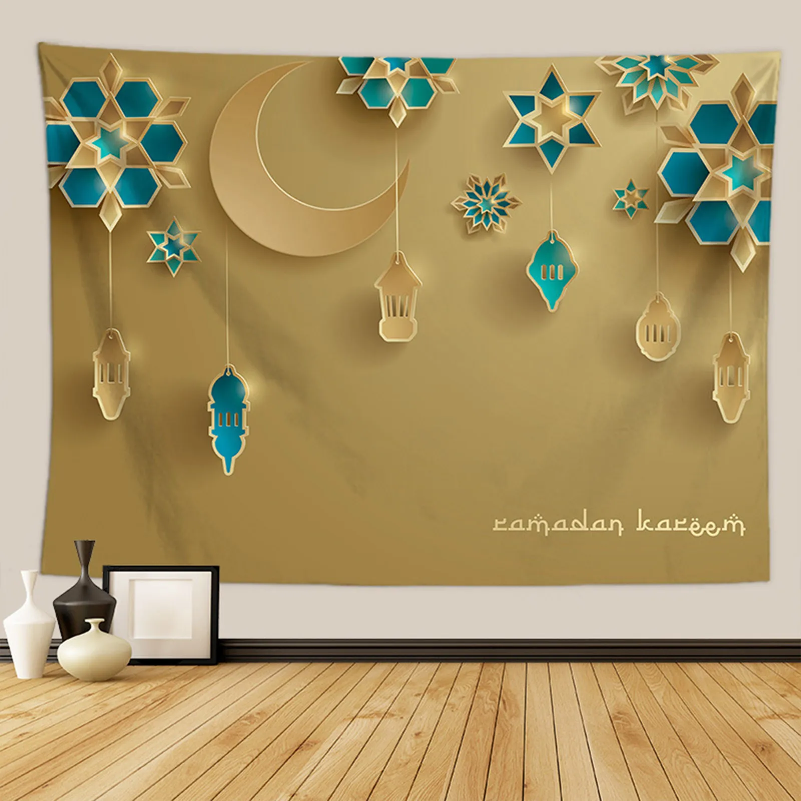 

Гобелен, фоновая ткань, украшение на стену в мусульманском стиле, праздничное украшение Рамадан, подвесной гобелен, домашнее настенное пляж...