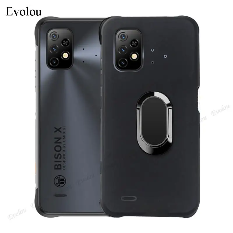 soft silicone case for umidigi bison x10 pro stand holder finger ring magnet phone cover for umidigi bison pro protect back capa free global shipping