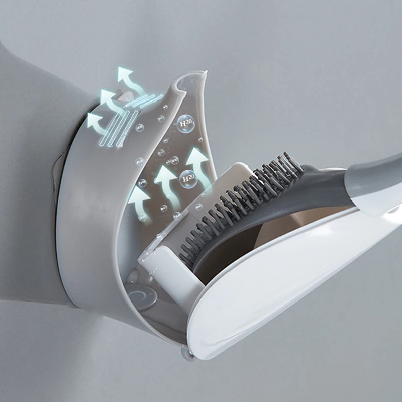 silicone toilet brush with toilet brush holder seamless hook cleaning brush set bathroom household toilet cleaning brush tool free global shipping