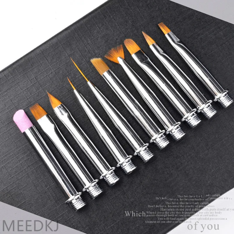

10pcs Nail Painting Pen Pulling Quartz Halo Pen Gold and Silver Set Paint Pen