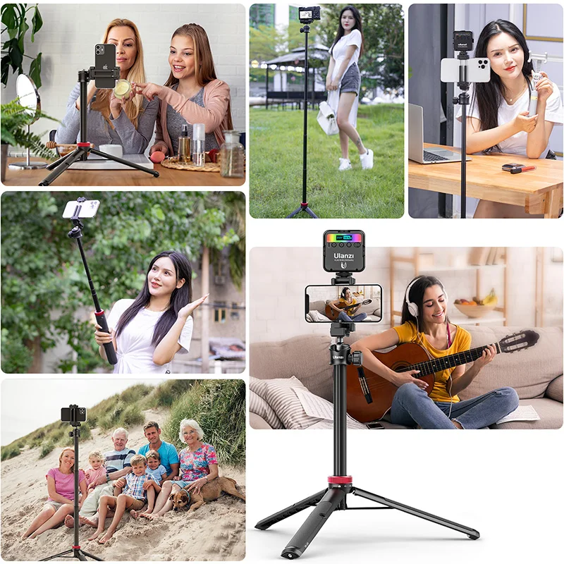 ulanzi mt 44 extend livestream tripod stand 42inch tripod with phone mount holder vertical shooting phone dslr camera tripods free global shipping