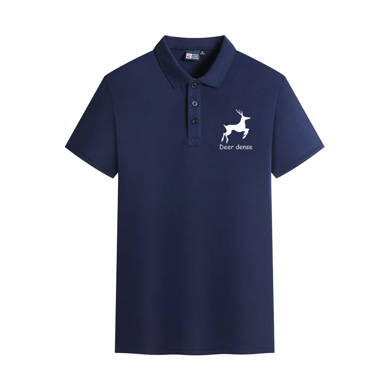 

New Man Polo Shirt Mens Casual Deer Embroidery Cotton Polo shirt Men Short Sleeve High Quantity polo men