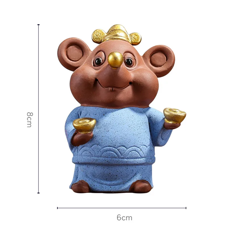 Пурпурная глина крыса чай украшения для чайного домика маленькая мышь сделай сам