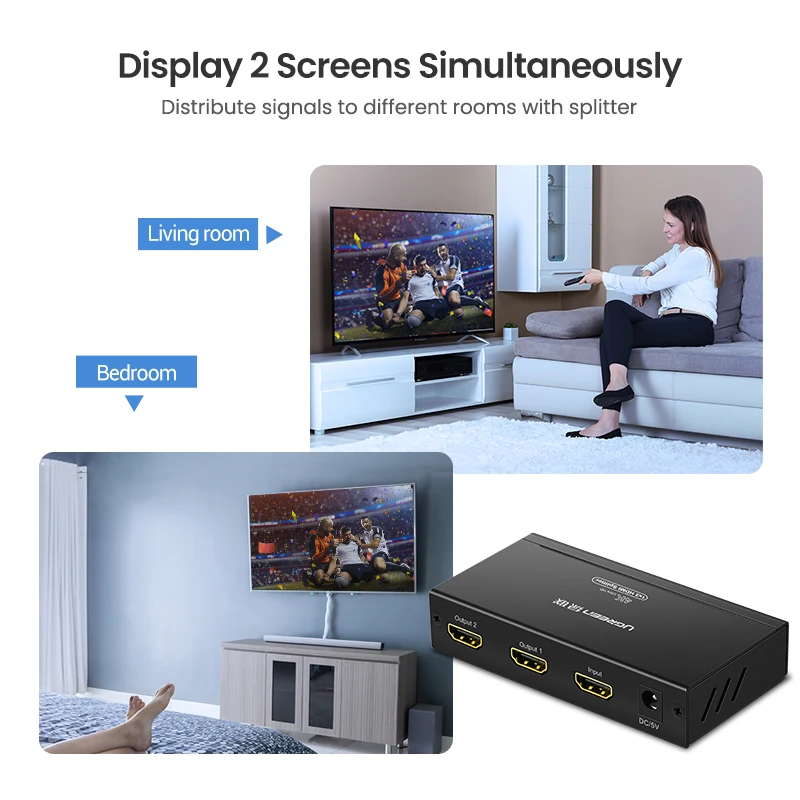 Ugreen 1 в 2 выхода HDMII совместимый разветвитель 4K HDCP1.4 1x2 1x4 1x8 адаптер для PS4 HDMI