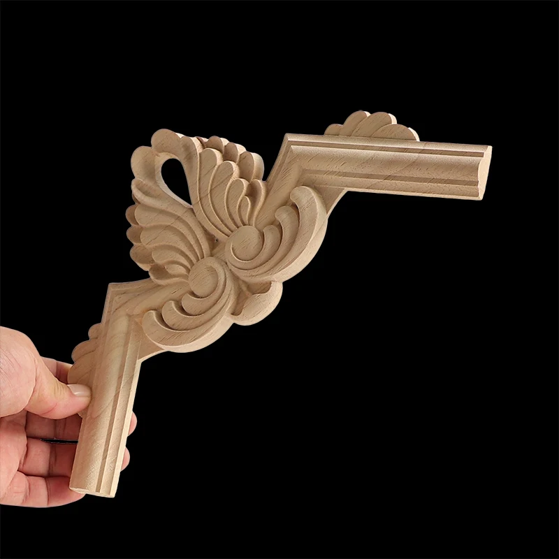 Аппликации из натурального дерева прямоугольные неокрашенные для мебели шкафа |