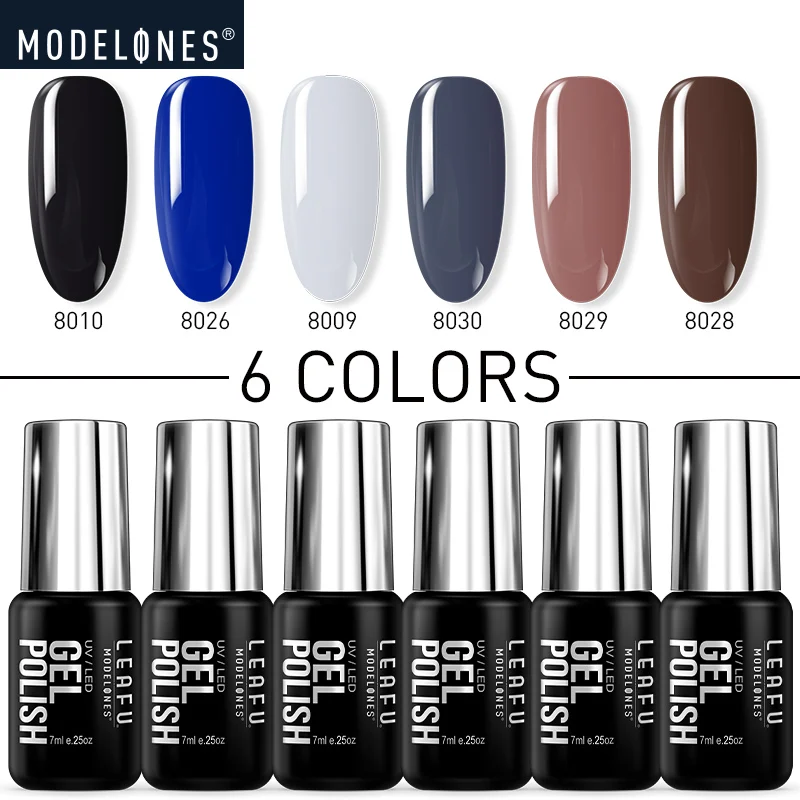 Modelones 6 шт./лот кофейная серия светодиодный Гель лак для ногтей долговечный УФ