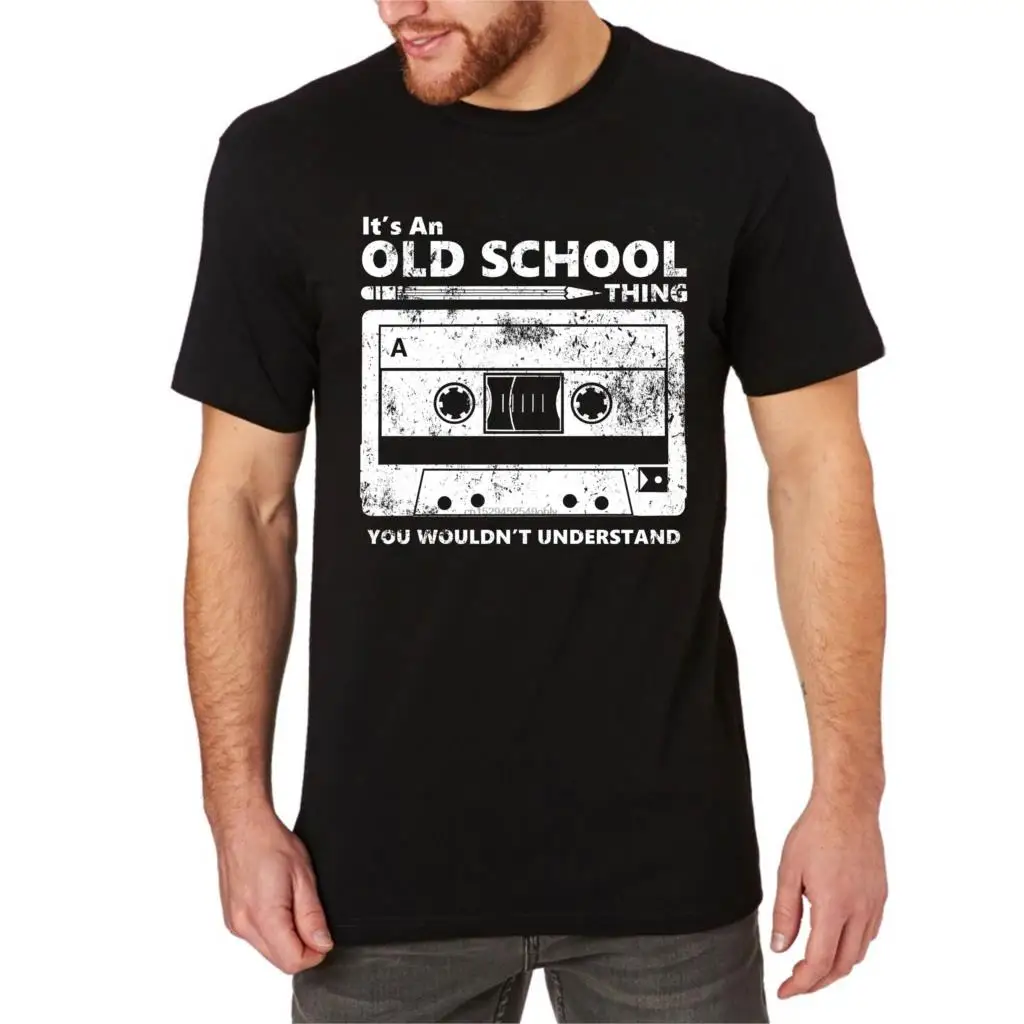 Винтажная футболка мужская с кассетной лентой карандашом Vhs 80s графическая TeeEighties